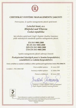 Certifikát ISO 9001